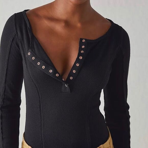 Free People Sloane Bodysuit Black Size XS NWT - Picture 5 of 11